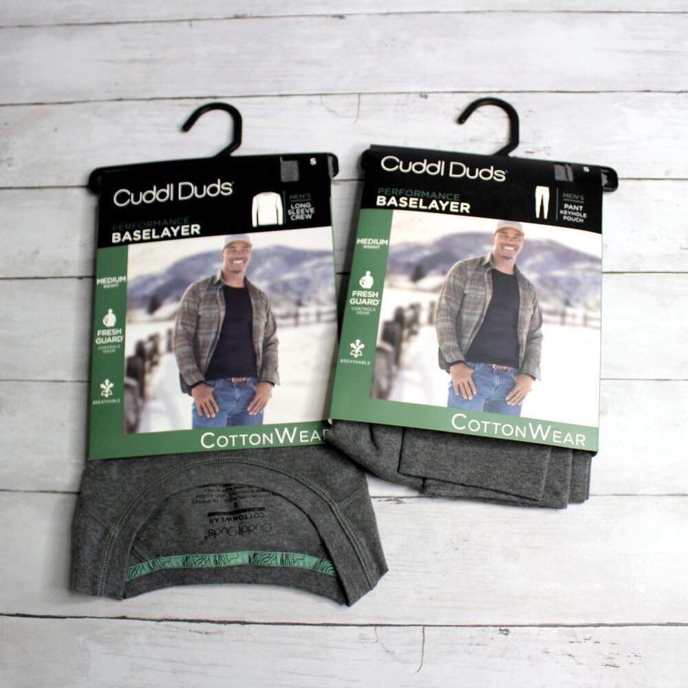 Cuddl Duds Men's Base Layer Shirt Pants Size S Thermal Long Johns